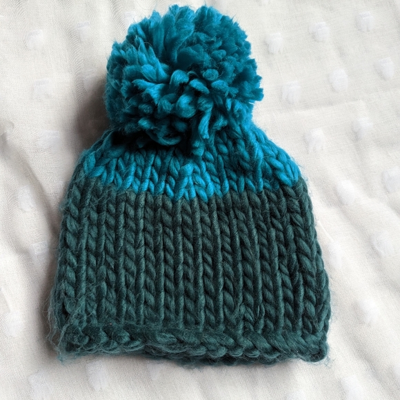 Free People Cozy Up color block Pom Chunky Knit Beanie - Picture 2 of 3